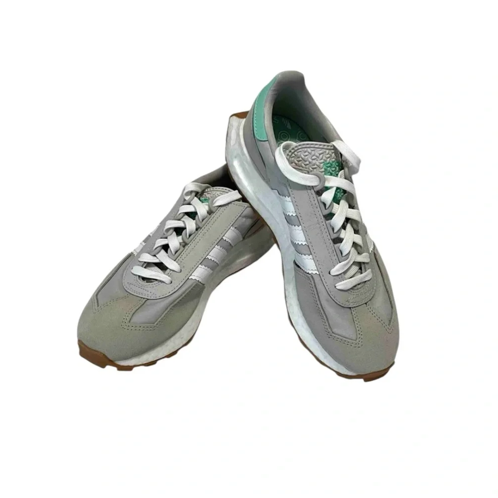 Adidas Retropy E5W Sneakers Gray One Cloud White Pulse Mint Size 7.5 NWT - Picture 2 of 12